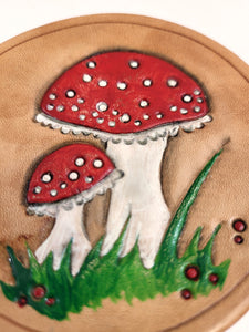 Assorted Mushroom Leather Art Rounds