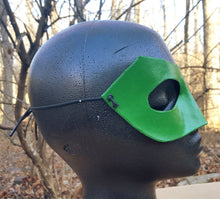 Load image into Gallery viewer, Green Long Nose Superhero Mask - Molded Leather Mask
