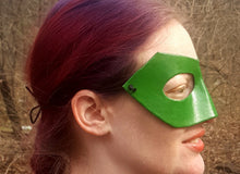 Load image into Gallery viewer, Green Long Nose Superhero Mask - Molded Leather Mask