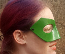 Load image into Gallery viewer, Green Long Nose Superhero Mask - Molded Leather Mask