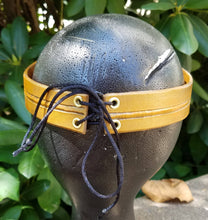 Load image into Gallery viewer, Warrior Woman Leather Tiara - Metallic Hand Tooled Leather Movie Inspired Comic Costume Accessory