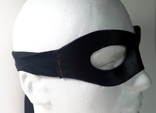 Load image into Gallery viewer, Wide Leather Mask with Cloth Tie
