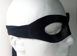 Wide Leather Mask with Cloth Tie