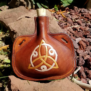 Custom Order Small Leather Bottle, Multiple Available Designs