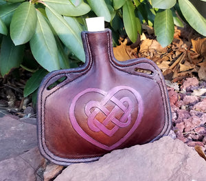 Custom Order Small Leather Bottle, Multiple Available Designs