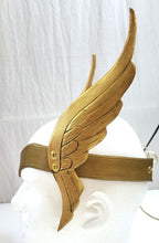 Load image into Gallery viewer, Leather Valkyrie Crown - Tooled Leather Winged Headdress
