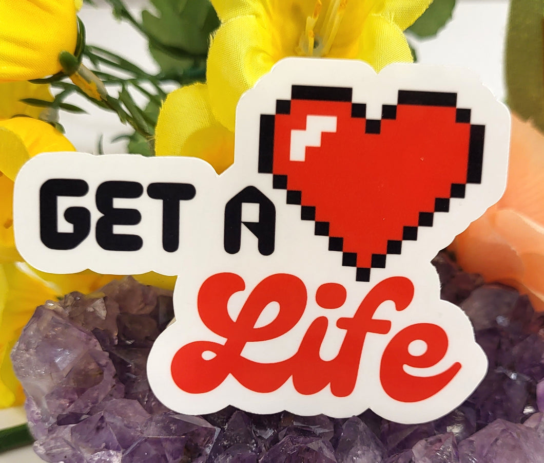 Get a Life Funny Video Game Sticker