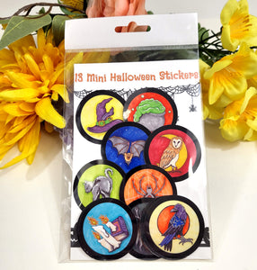 Mini Halloween Stickers - Set of 13 Vinyl Art Stickers