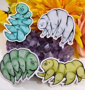 Tardigrade Stickers, Set of 4 Vinyl Stickers