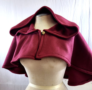 Short Fleece Capelet, Medieval Hood in Assorted Colors