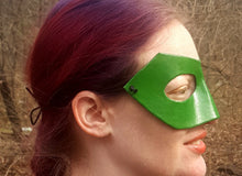 Load image into Gallery viewer, Green Long Nose Superhero Mask - Molded Leather Mask
