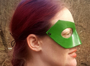 Green Long Nose Superhero Mask - Molded Leather Mask