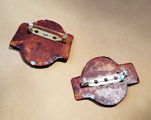 Nerd Pin - Geek Pin - Leather Word Pin - Identification Pin - Geek Nerd Gifts - Medieval Renaissance Faire Leather Badge