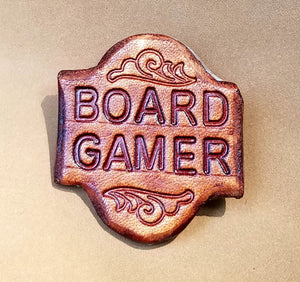 Gamer Pin - LARPer Pin - Leather Word Pin