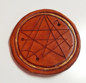 Elder Sign Necronomicon Seal Leather Clip or Pin