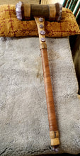 Load image into Gallery viewer, READY TO SHIP Amethyst War Hammer - One of a Kind Crystal and Wood Hammer - Wiccan Pagan Ritual Tool God Art Hammer Natural Materials
